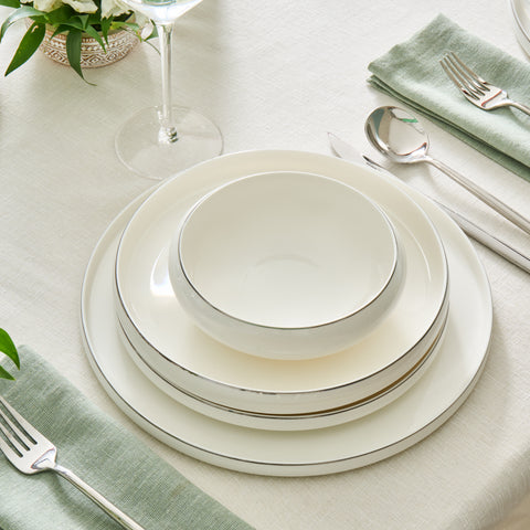 Karaca Stream Bone Sunset Platin, 53-teiliges 12-Personen-Geschirrset