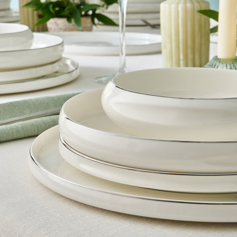 Karaca Stream Bone Sunset Platin, 53-teiliges 12-Personen-Geschirrset