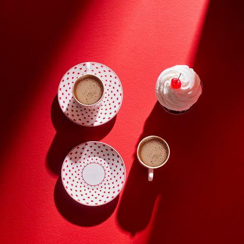 Karaca Sweet Love Coffee Cup Set for 2 Persons, 90 ml