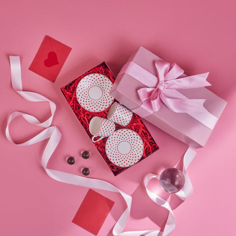 Karaca Sweet Love Coffee Cup Set for 2 Persons, 90 ml