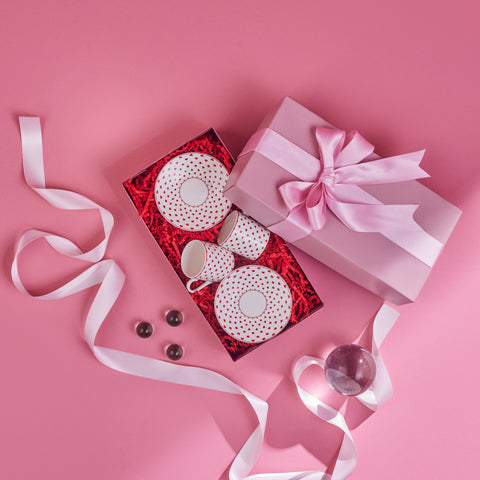 Karaca Sweet Love Coffee Cup Set for 2 Persons, 90 ml