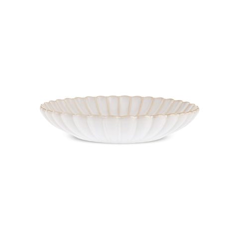 Karaca New Daisy Reaktif Sırlı Stoneware Makarna Kasesi, 22,5 cm, Beyaz