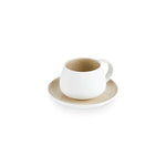 Karaca Earth Collection New Cupid 2-Piece Reactive Glaze Tea Set, 300ml, Single Person, Beige White