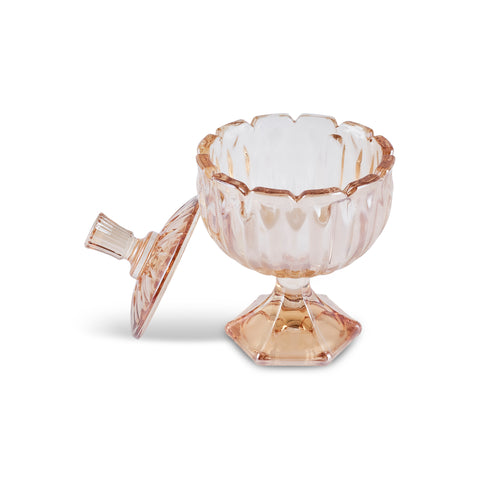 Karaca Jerry Glass Turkish Delight Bowl, Amber