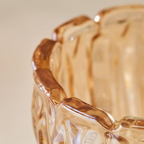 Karaca Jerry Lokumschale aus Glas, Bernsteinfarben