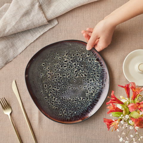 Karaca New Black Galactic 27 cm Dinner Plate  