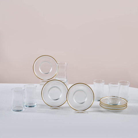 Karaca Juliet Gold Rand 6-Personen-Tee-Set