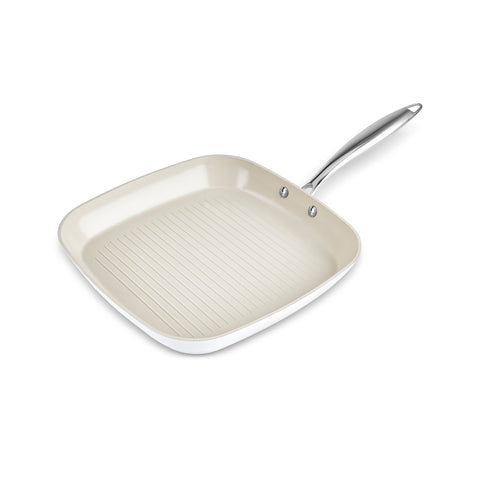 Karaca Swiss Crystal Almond Cream Handle Grill 28 cm 