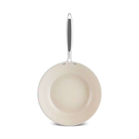 Karaca Swiss Crystal Almond Cream Saplı Wok Tava 28 cm 