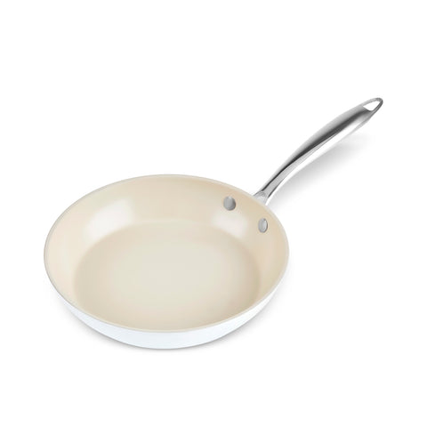 Karaca Swiss Crystal Almond Cream Pfanne mit Edelstahlgriff 22 cm
