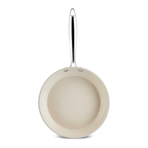 Karaca Swiss Crystal Almond Cream Pfanne mit Edelstahlgriff 22 cm