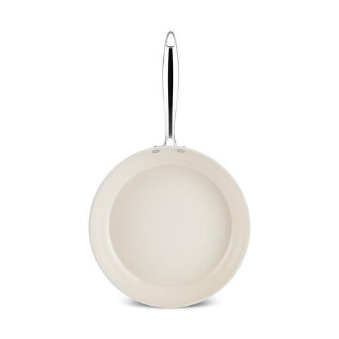Karaca Swiss Crystal Almond Cream Pfanne mit Edelstahlgriff 30 cm