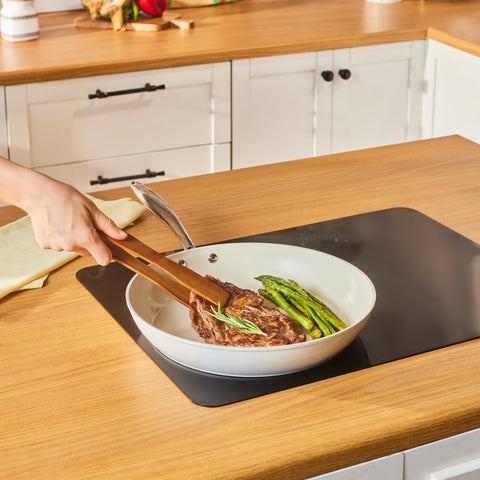 Karaca Swiss Crystal Almond Cream Stainless Steel Handle Pan 32 cm
 