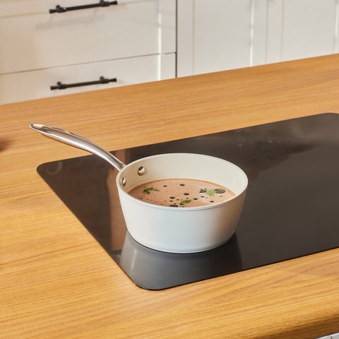 Karaca Swiss Crystal Almond Cream Stainless Steel Handle Sauce Pan 18 cm
 