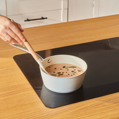 Karaca Swiss Crystal Almond Cream Stainless Steel Handle Sauce Pan 18 cm
 