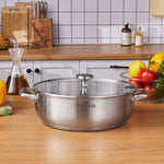 Karaca Elite Edelstahl-Kasserolle Flach 30 cm 6,0 L