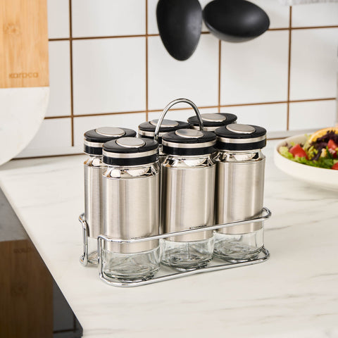 Karaca Stellum, 6-teiliges Gewürzglas-Set, Inox