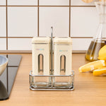 Karaca Luminous, 3-Piece Glass Salt and Pepper Shaker, Cream