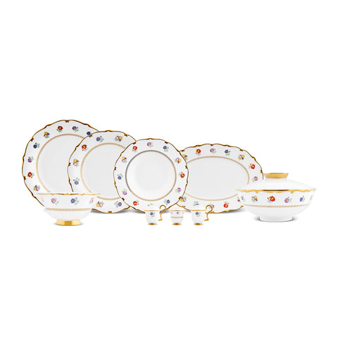 Karaca Royal Bone Diana 55-teiliges 12-Personen-Geschirrset Gold