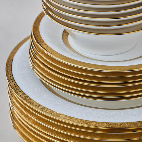Karaca Royal Bone China Victoria 55 Parça 12 Kişilik Yemek Takımı, Gold
