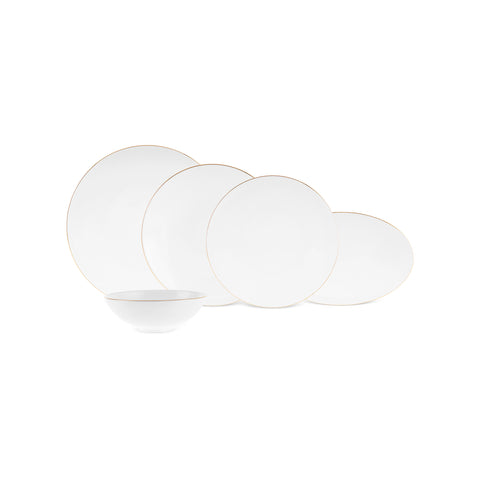 Karaca Fine Pearl Extra Chanak 55-teiliges Tafelservice für 12 Personen, Gold