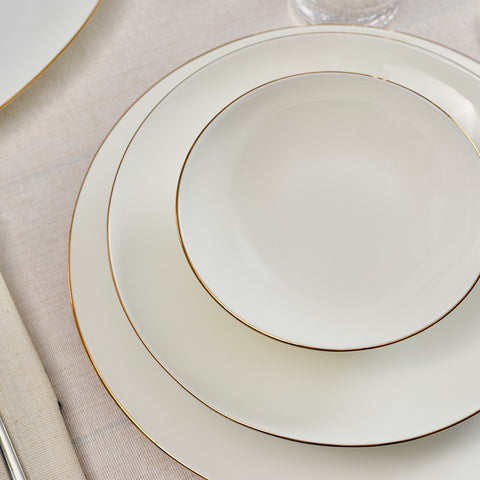 Karaca Fine Pearl Extra Chanak 55-teiliges Tafelservice für 12 Personen, Gold