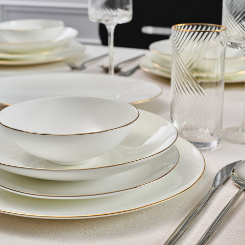 Karaca Fine Pearl Extra Chanak 55-teiliges Tafelservice für 12 Personen, Gold