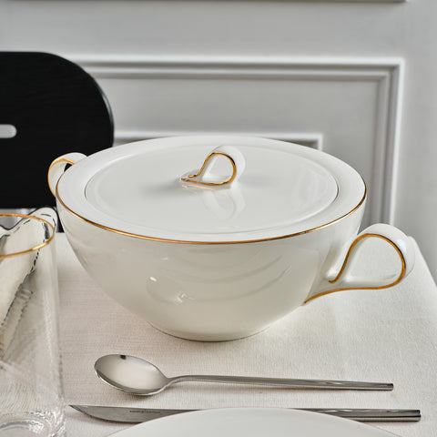 Karaca Fine Pearl Extra Chanak 55-teiliges Tafelservice für 12 Personen, Gold