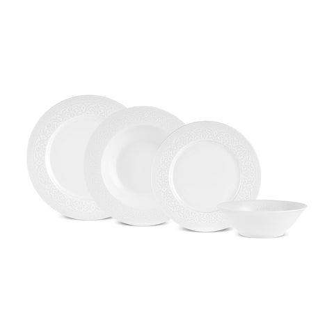 Karaca New Dome 6 Kişilik 24 Parça Yemek Takımı, Beyaz