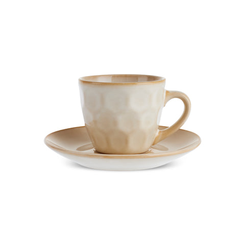 Karaca Aria Beige Reactive Koffiekopjesset voor 1 Persoon, 90 ml