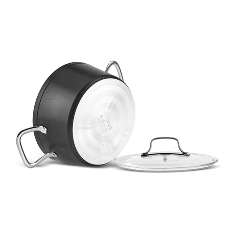 Karaca Biogranit Power-Inox Monet – 8 Parça Tencere ve Tava Seti Siyah