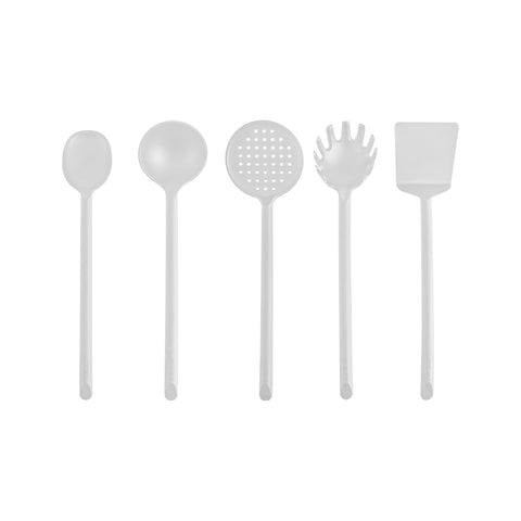 Karaca Simple 5-Piece Utensil Set, White
 