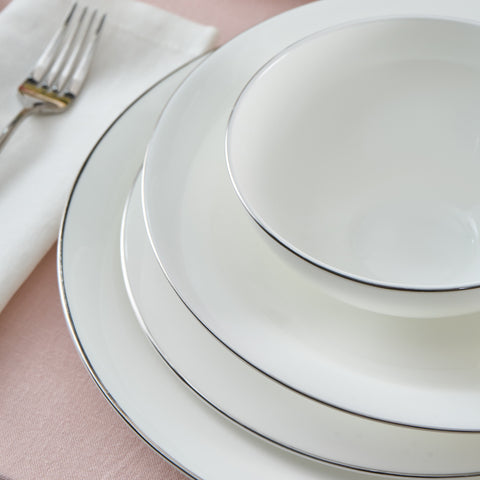 Karaca Fine Pearl Extra Argento  55-Teiliges Tafelservice Für 12 Personen, Platin