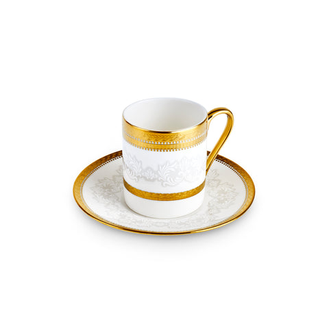 Karaca Royal Bone Charlotte Kaffeetassenset für 6 Personen, 90 ml