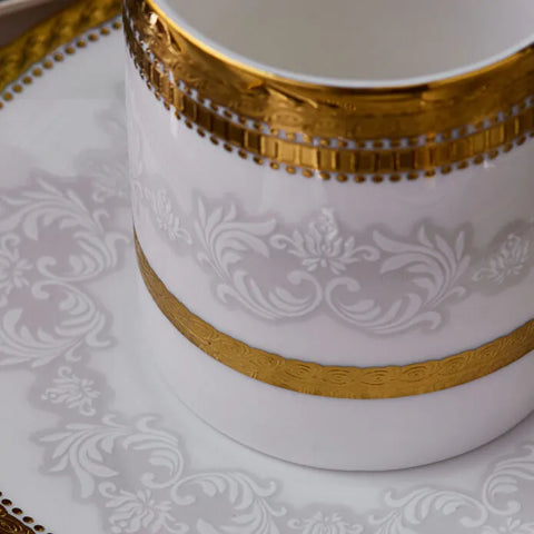 Karaca Royal Bone Charlotte Kaffeetassenset für 6 Personen, 90 ml