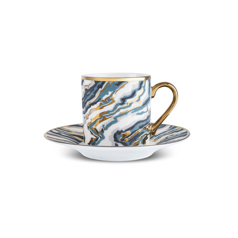 Karaca Ocean 6-Piece Turkish Coffee Cup Set, 90ML