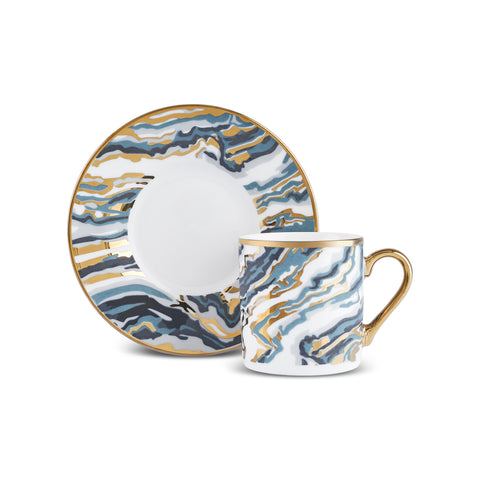 Karaca Ocean 6-Piece Turkish Coffee Cup Set, 90ML
