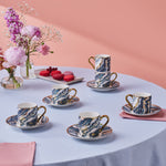 Karaca Ocean 6-Piece Turkish Coffee Cup Set, 90ML