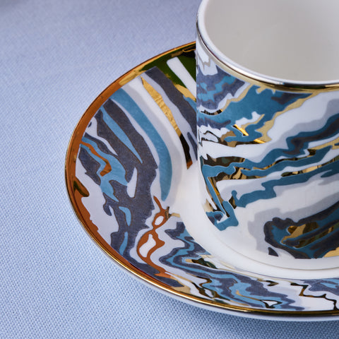 Karaca Ocean 6-Piece Turkish Coffee Cup Set, 90ML