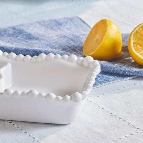Karaca Perla Melamine Divided Cookie Jar Rectangular 23 cm White
 