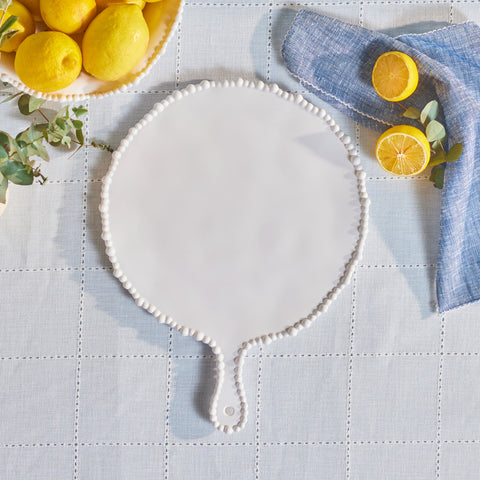 Karaca Perla Melamine Round Cheese Plate 42 cm White  