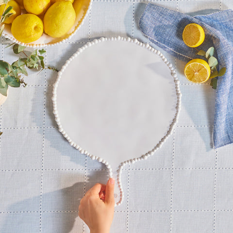 Karaca Perla Melamine Round Cheese Plate 42 cm White  