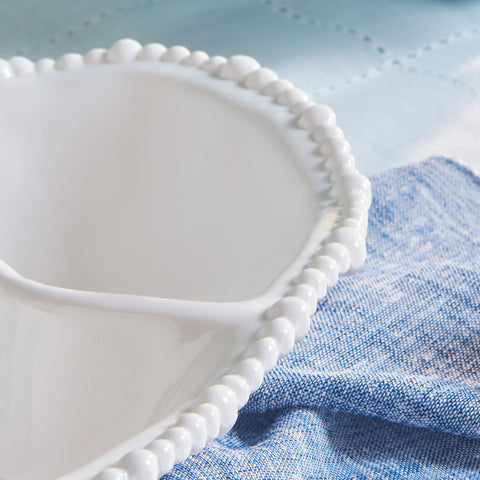 Karaca Perla Melamine Sectioned Snack Bowl Oval 33 cm White
 