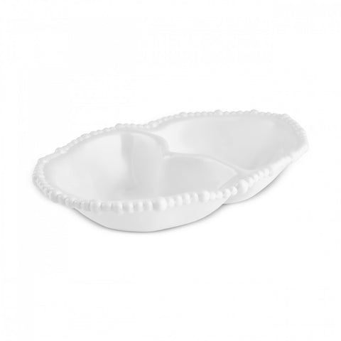 Karaca Perla Melamin Snackschale mit Fächern Oval 33 cm Weiß