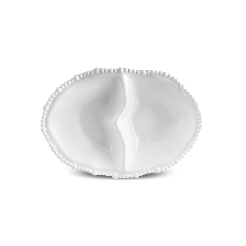 Karaca Perla Melamin Snackschale mit Fächern Oval 33 cm Weiß