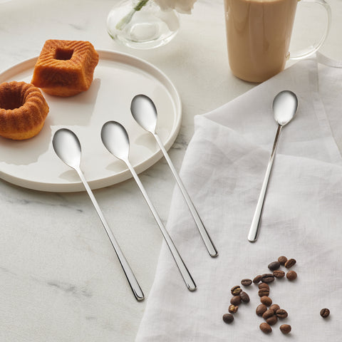 Karaca Boreas Silber 4-teiliges Latte-Löffel-Set in Box