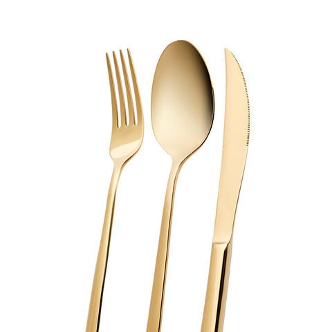 Karaca Tivoli Shiny Gold 30-Piece Cutlery Set for 6 People
