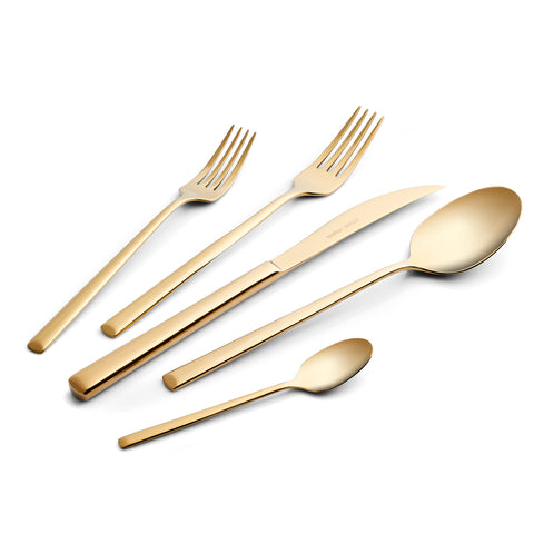 Karaca Tivoli Shiny Gold 30-Piece Cutlery Set for 6 People