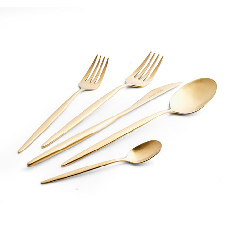Karaca Lizbon Matte Gold 6 Kişilik 30 Parça Çatal Kaşık Bıçak Takımı