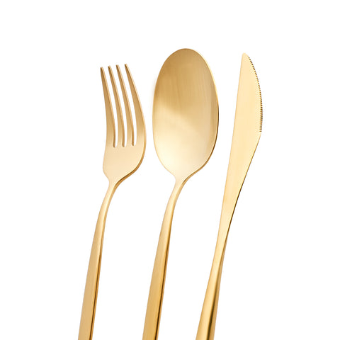 Karaca Lizbon Matte Gold 6 Kişilik 30 Parça Çatal Kaşık Bıçak Takımı